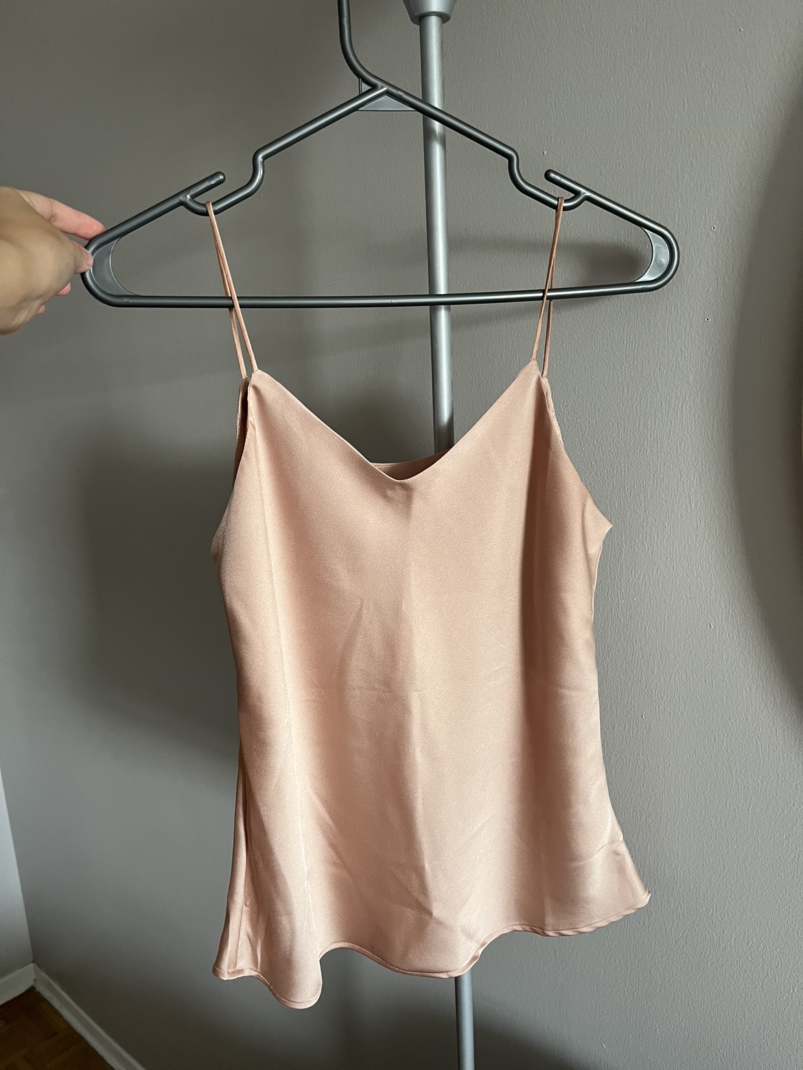 Satin-like top (dusty pink & yellow)