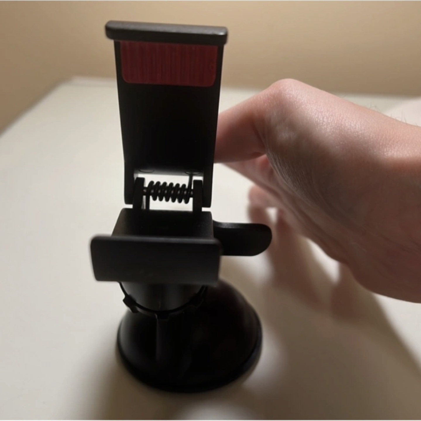 Black Phone Stand Phone Holder Secure Adjustable Clamp image indicator(3)