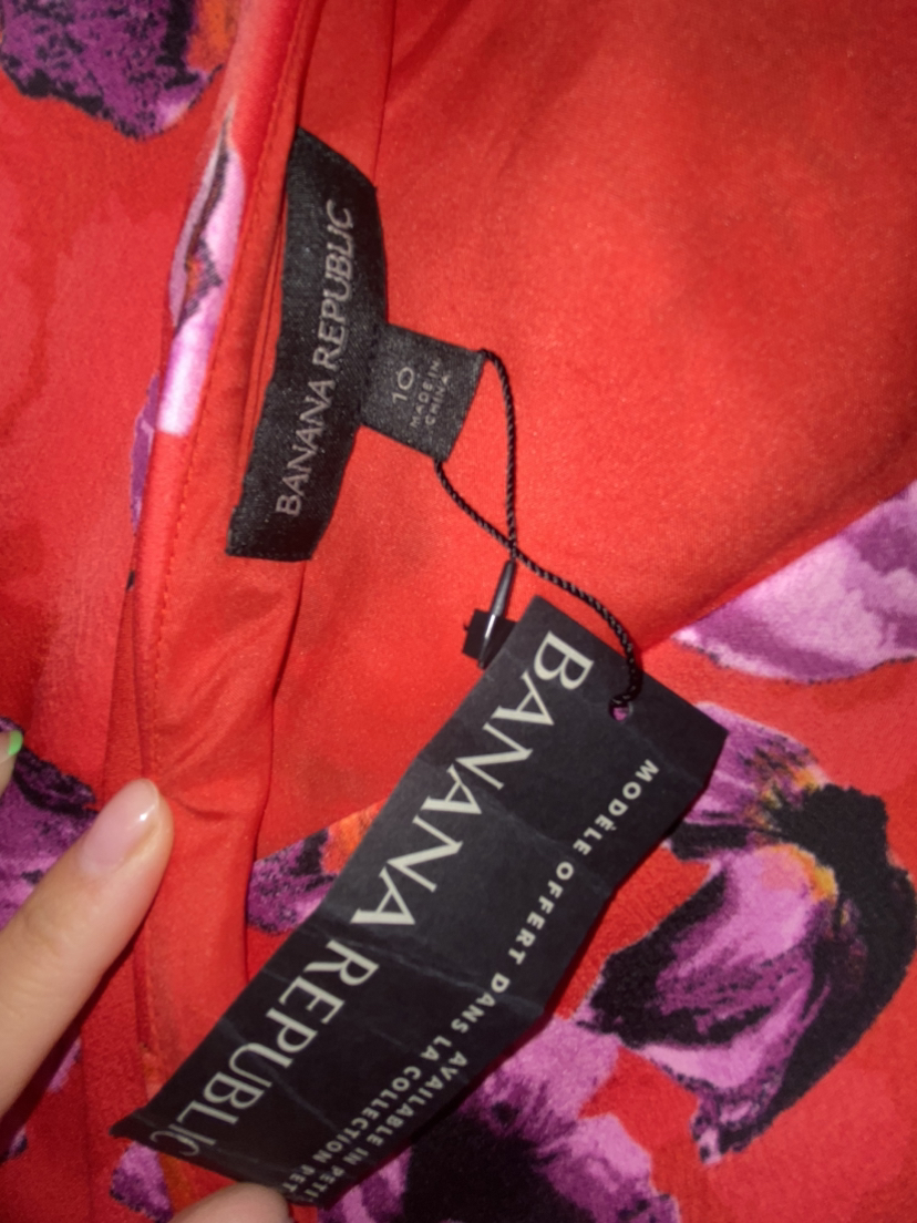 Red Floral Banana Republic Dress - photo 3