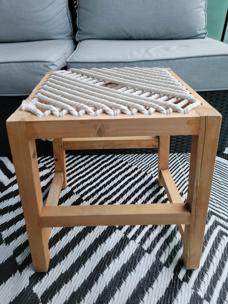 Indoor/ Outdoor Macrame Stool
