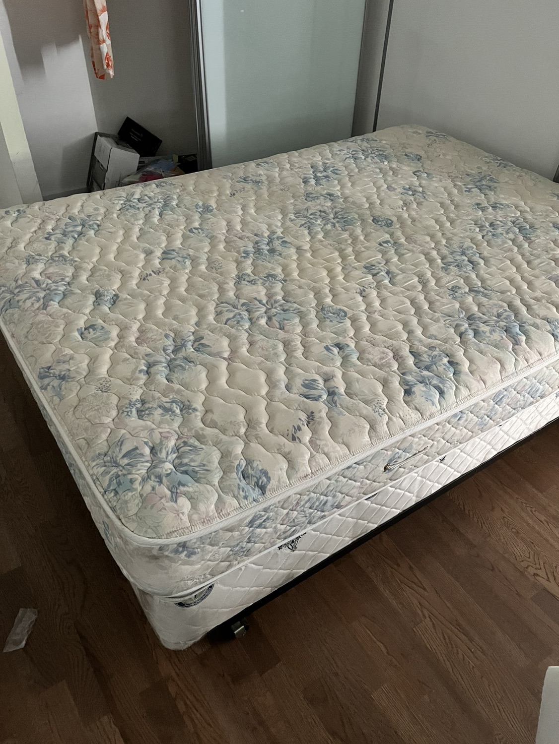Queen Mattress + Box spring + Frame with headboard for sale