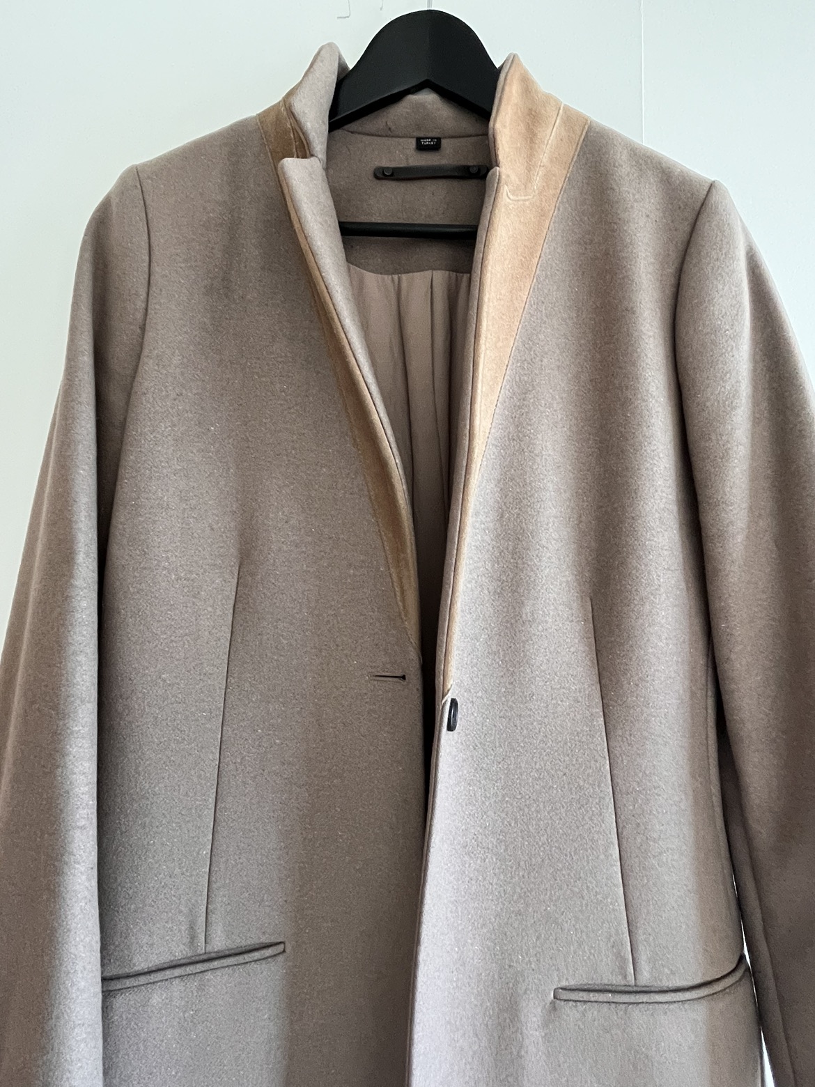 All Saints classic beige pea coat image indicator(2)