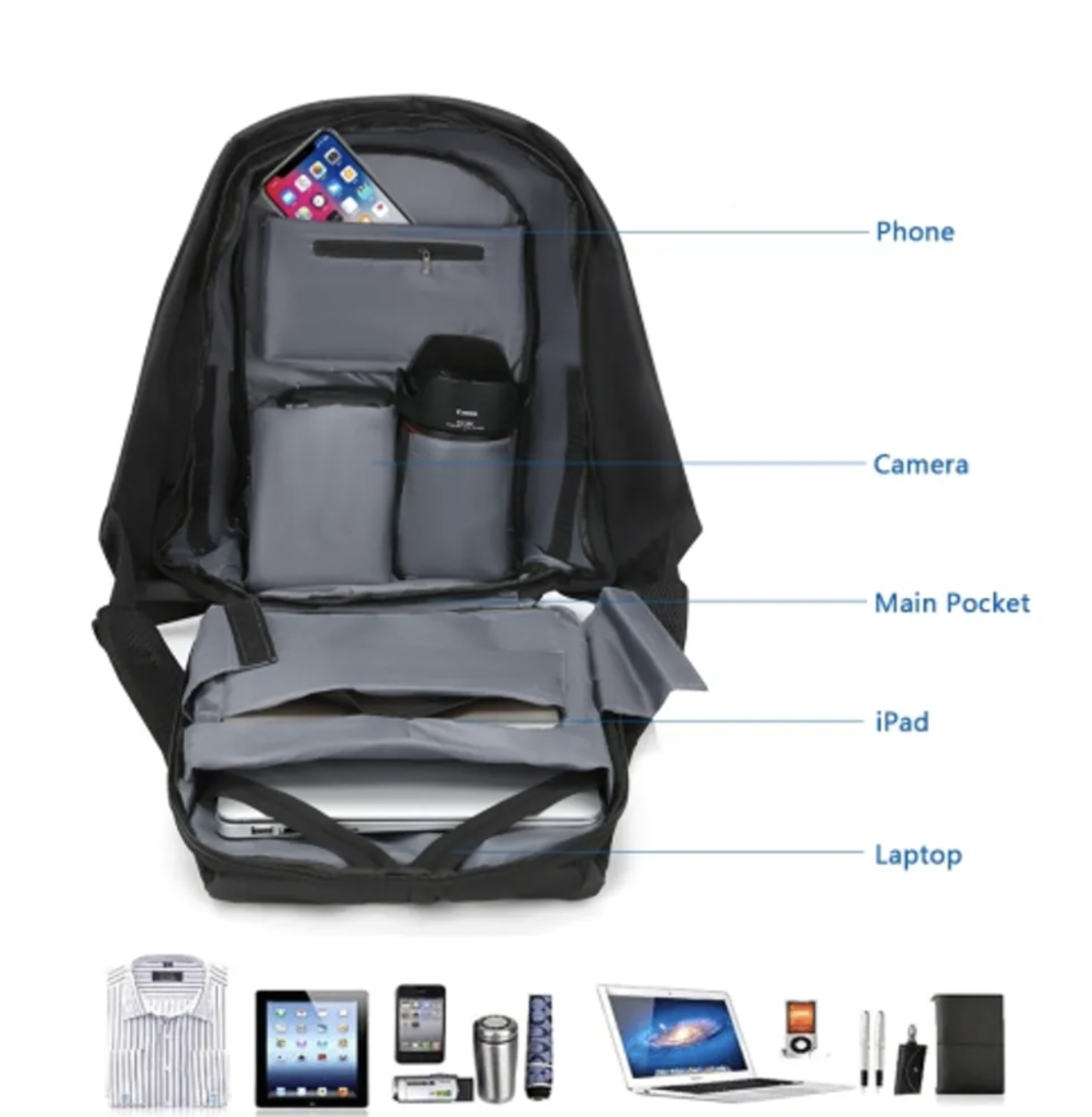 Waterproof Laptop Travel Backpack - Black image indicator(10)