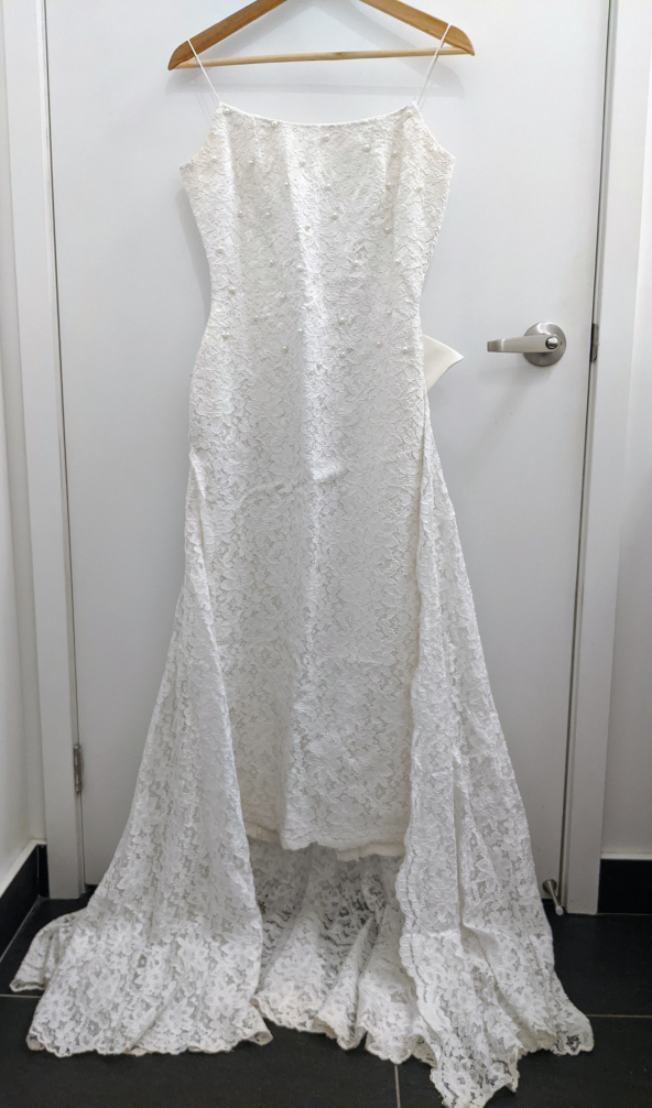 ARMANDO GIRON vintage pearl beaded lace wedding dress set - photo 3