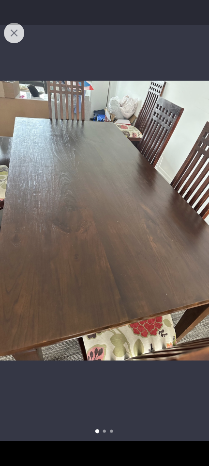 - Solid wood 7chairs for sale with dining table free image indicator(2)