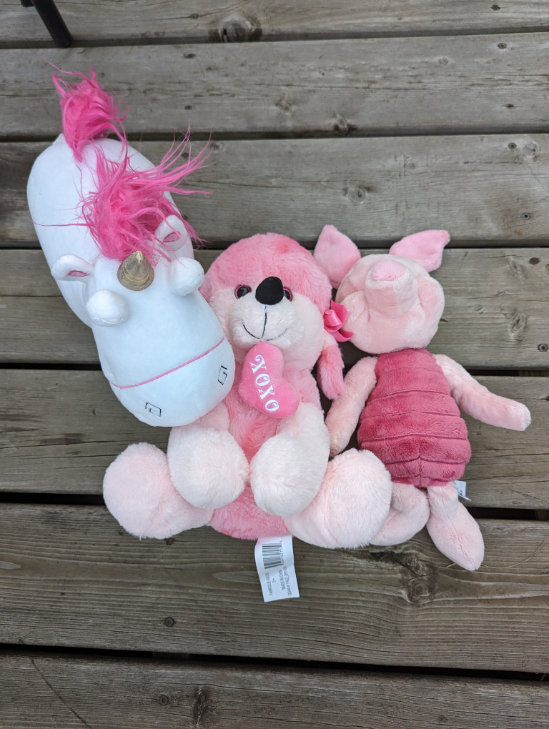 3 Disneyland Stuffed Toys (Despicable Me, Piglet and Pink dog)
