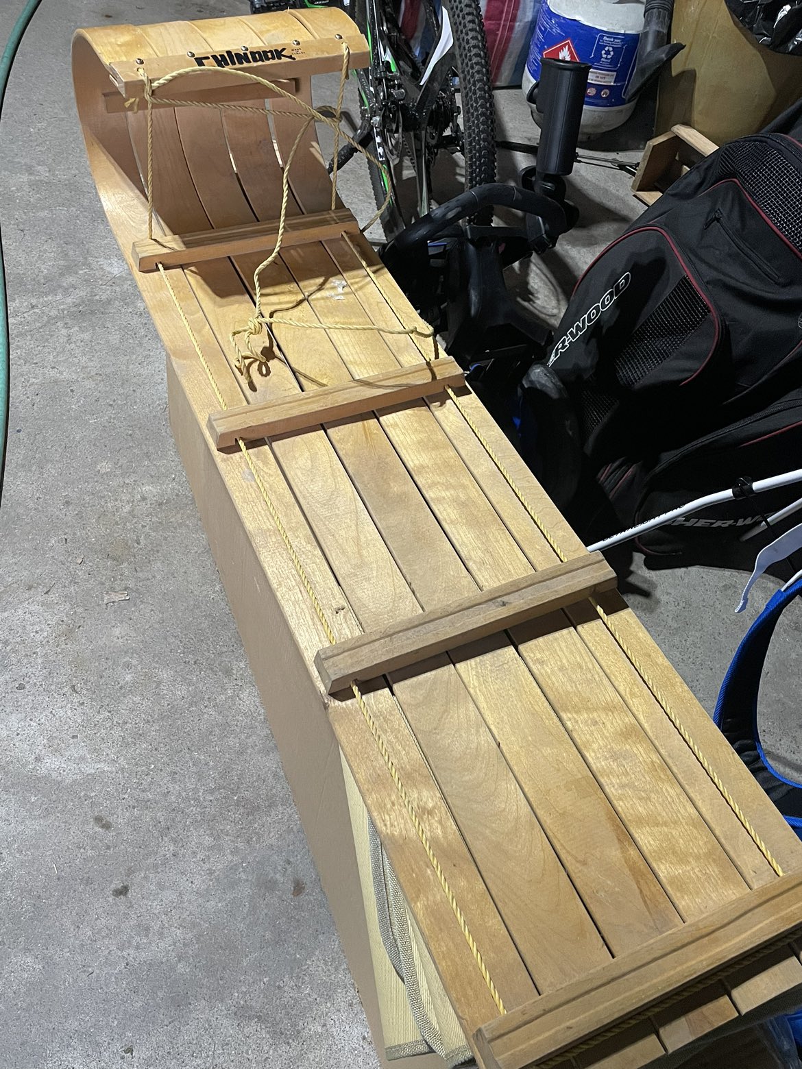 Soon the Winter!! Chinook wooden kids toboggan! image indicator(2)