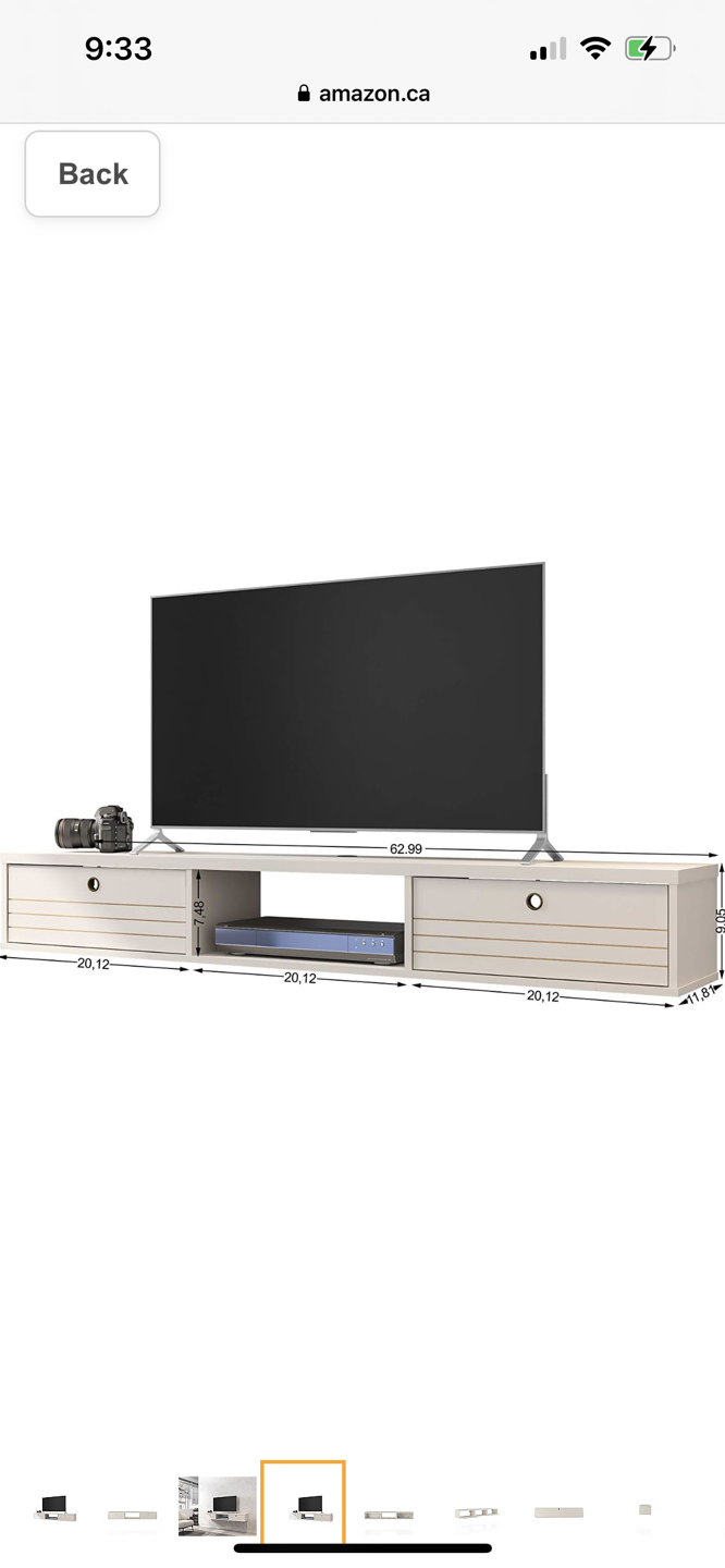 Wall Mounted Entertainment Center in Off-White image indicator(3)