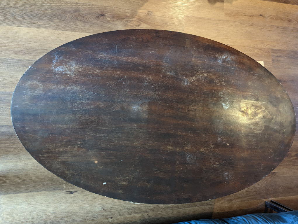 Wooden coffee table with wheels, oval-shaped - FREE image indicator(2)