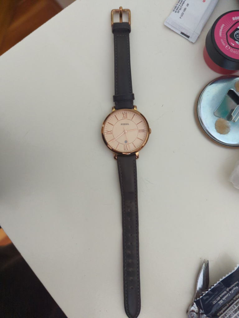 fossil watch with leather strap thumbnail