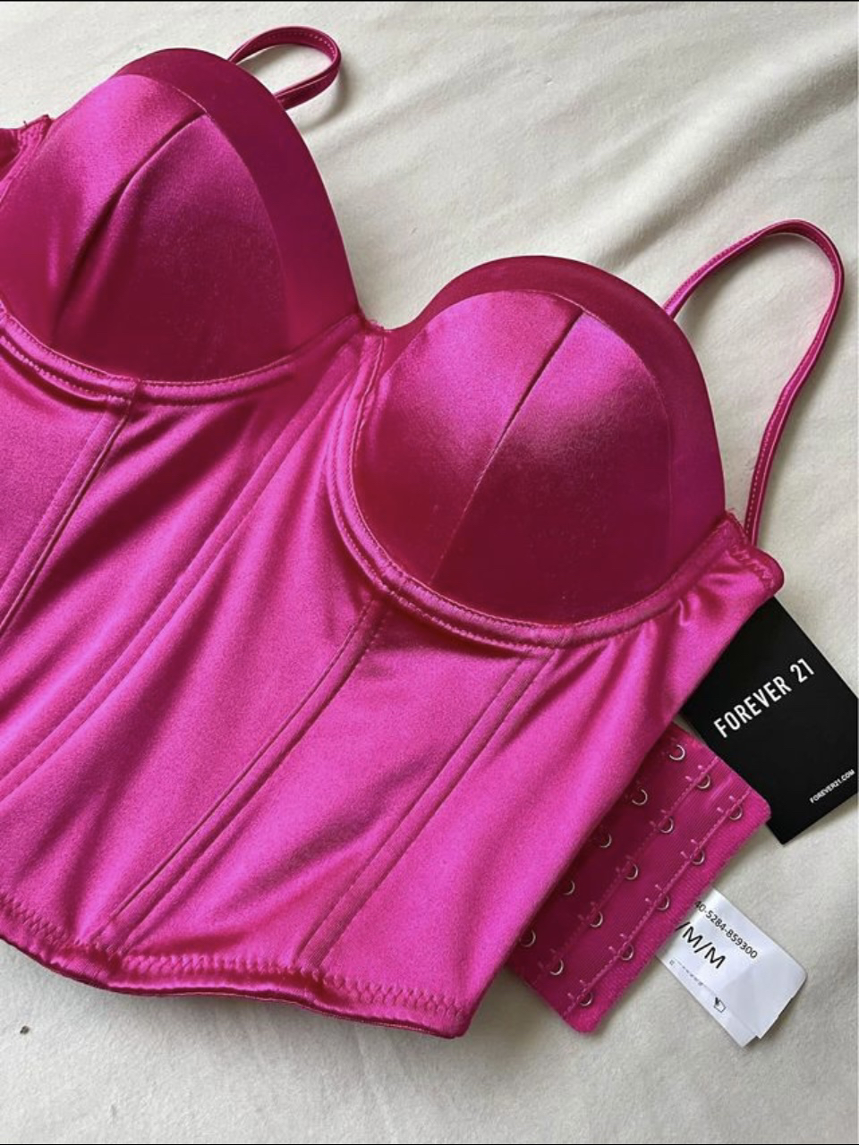 Pink satin corset top