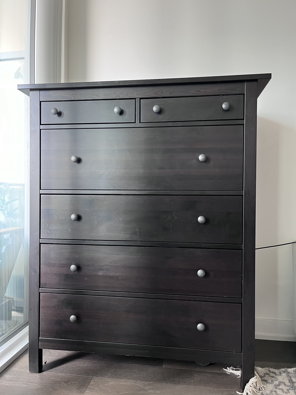 HEMNES 6-drawer dresser in black/brown