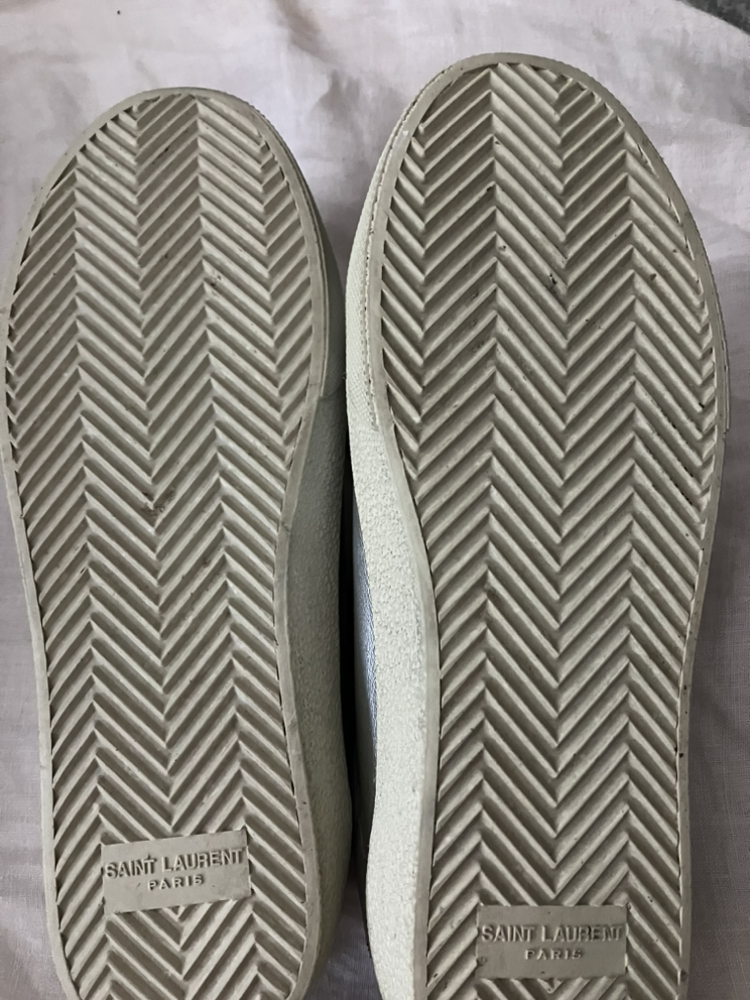 Saint Laurent YSL silver classic court sneakers size 38.5 image indicator(5)