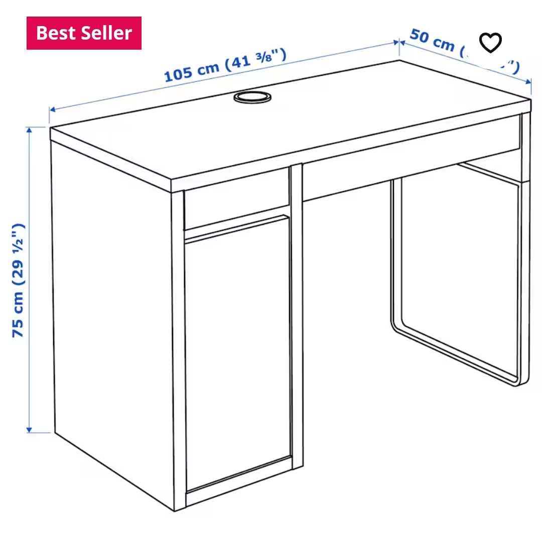[Used] IKEA Micke White Desk with Drawers - photo 2
