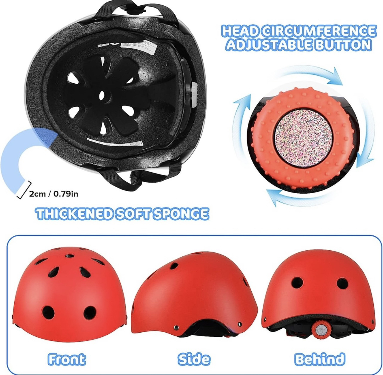 Brand new Children's helmet 7-piece adjustable protective set - photo 3