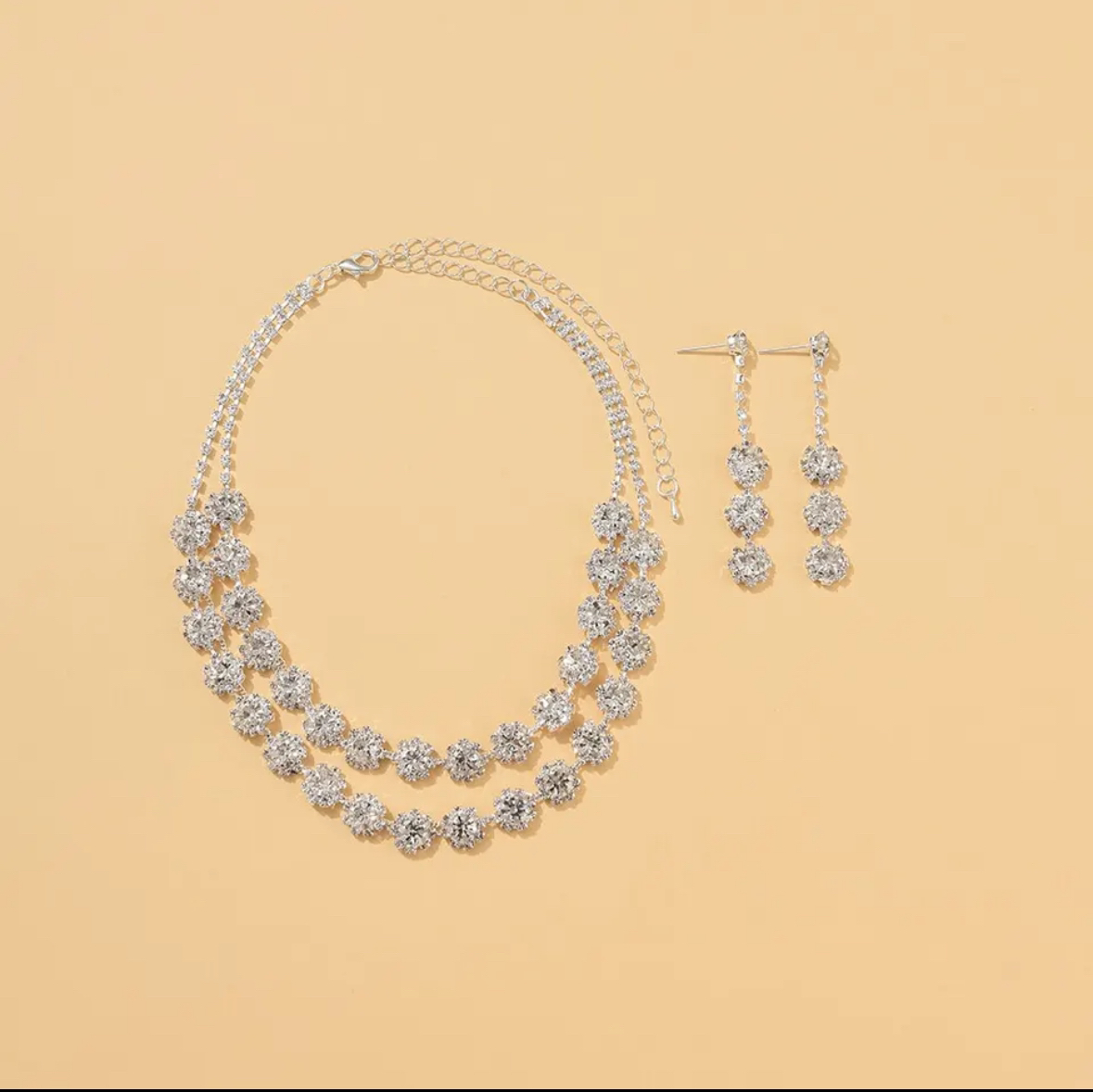 Rhinestone Women Tassel Choker Set - photo 2