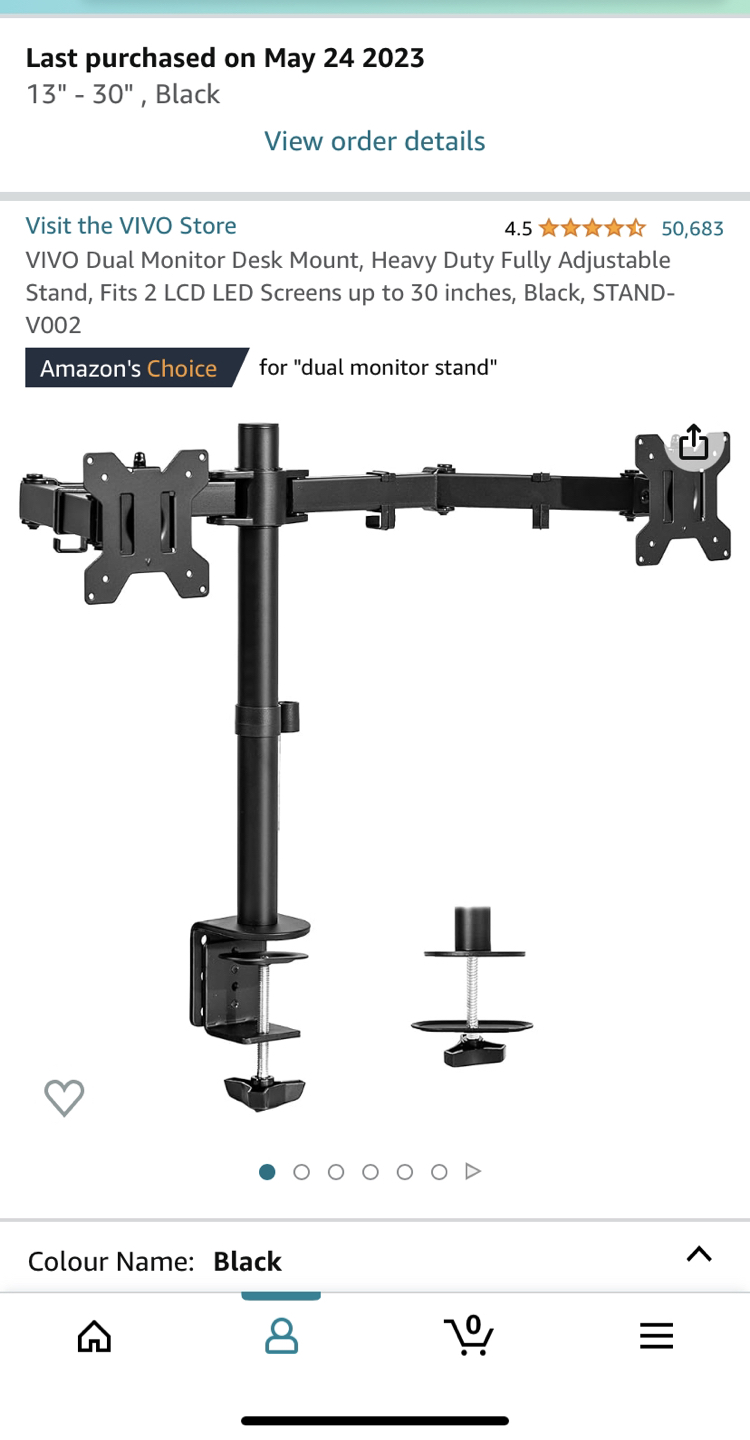 Dual monitor arm fits 13in-30in monitors - photo 2