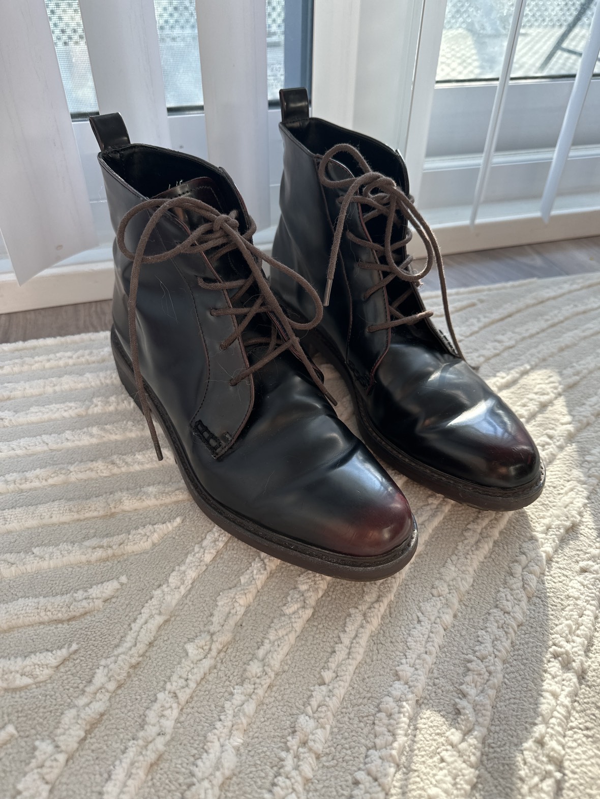 Zara brown leather boots size 41 thumbnail