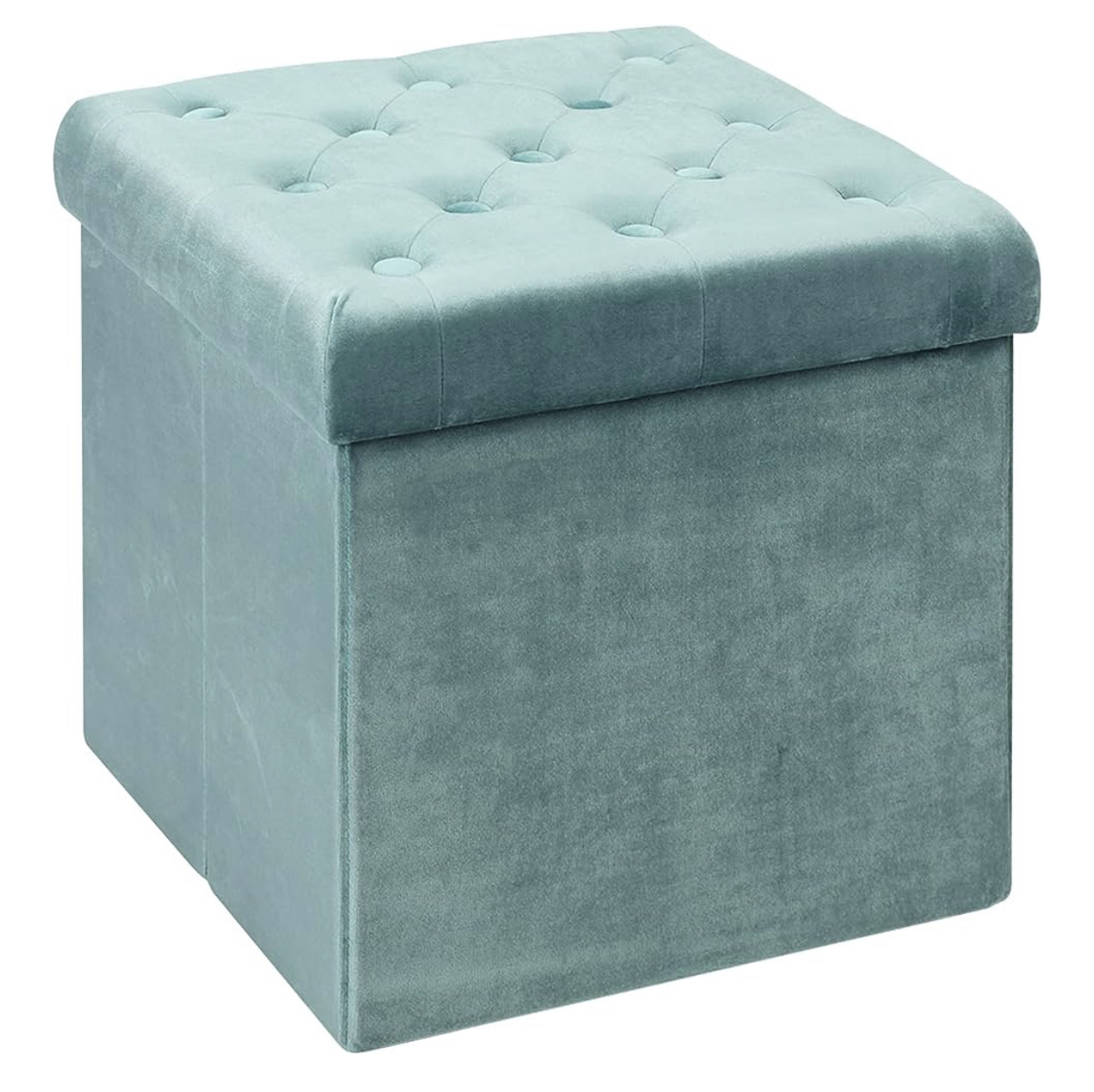 Teal Velvet Storage Ottoman