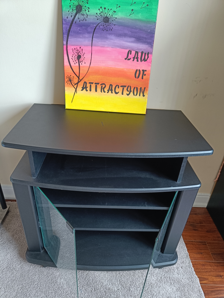 Small TV unit with wheels