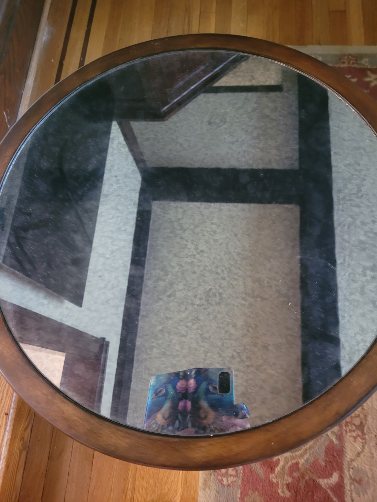 round table with mirror top - photo 2