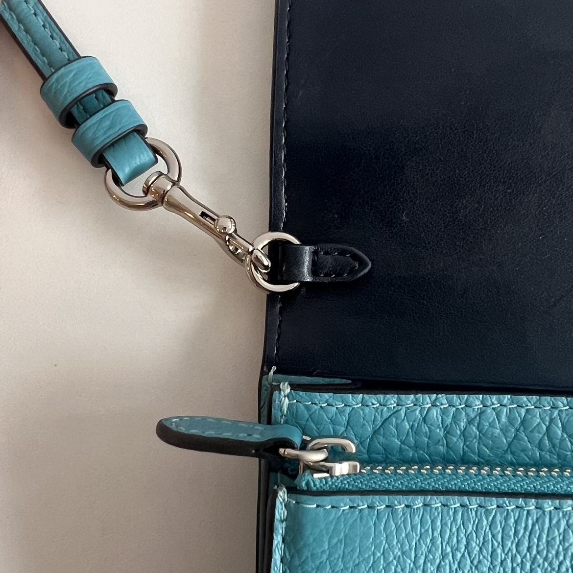 Two Tone Blue Coach Wallet Crossbody Purse - photo 4