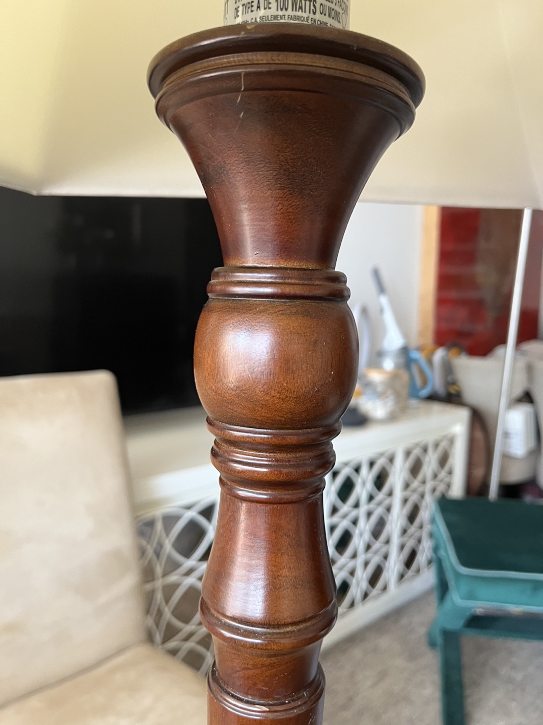 Traditional Wooden Turned Spindel Floor Lamp - photo 3