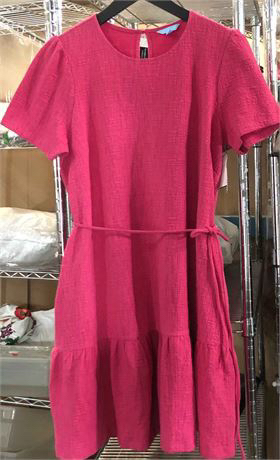 Draper James Women's Puff Sleeve Tiered Belt Dress sz L image indicator(3)