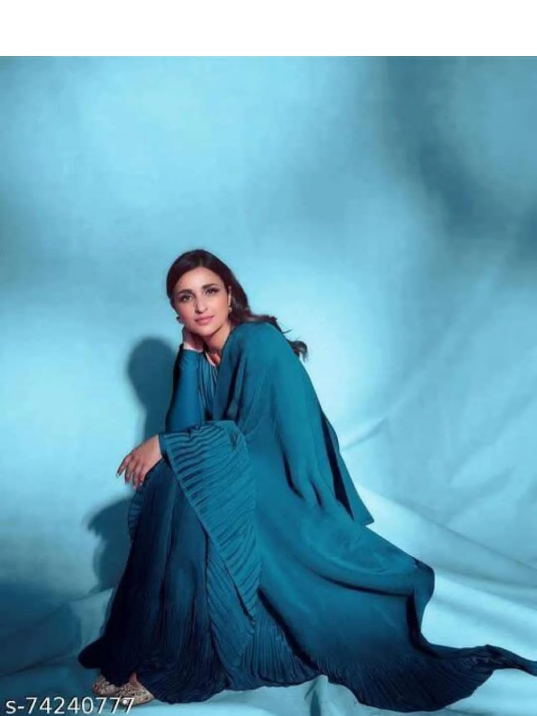 Bollywood style Pleated georgette sarees very beautiful colors 😍 image indicator(2)