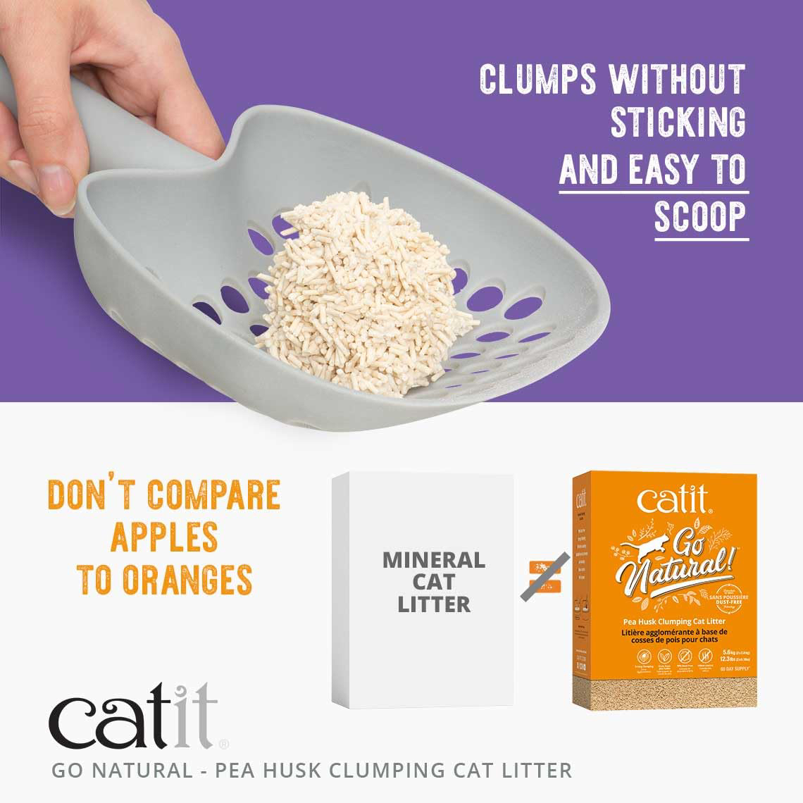 Catit Go Natural Pea Husk Clumping Cat Litter, Vanilla - photo 2