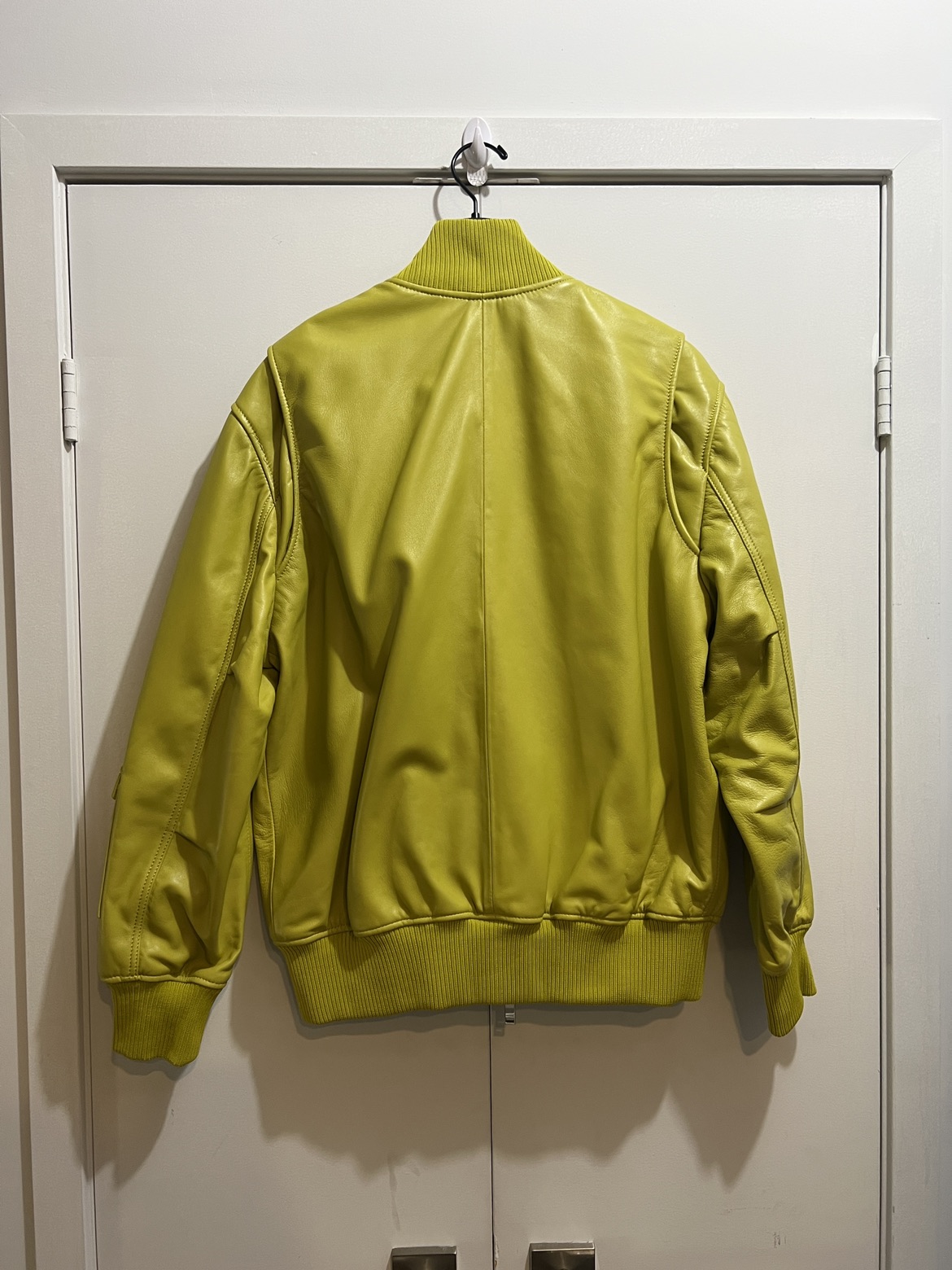 Zara Lime Green Genuine Sheep Leather Jacket image indicator(8)