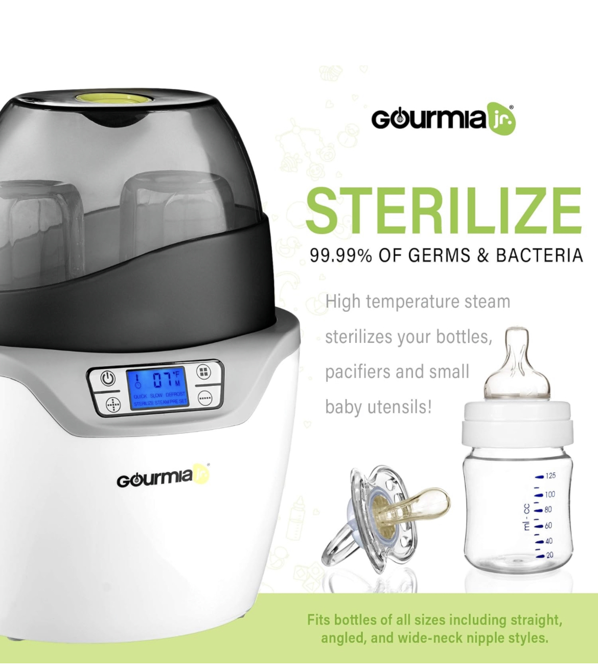 Gourmia Jr. Double Baby Bottle Sterilizer and Warmer image indicator(5)