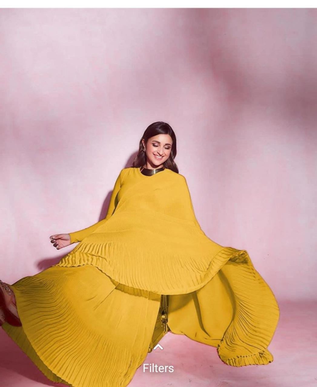 Bollywood style Pleated georgette sarees very beautiful colors 😍 image indicator(3)