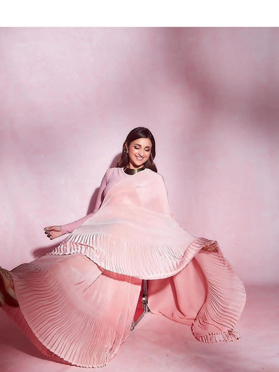 Bollywood style Pleated georgette sarees very beautiful colors 😍 image indicator(4)