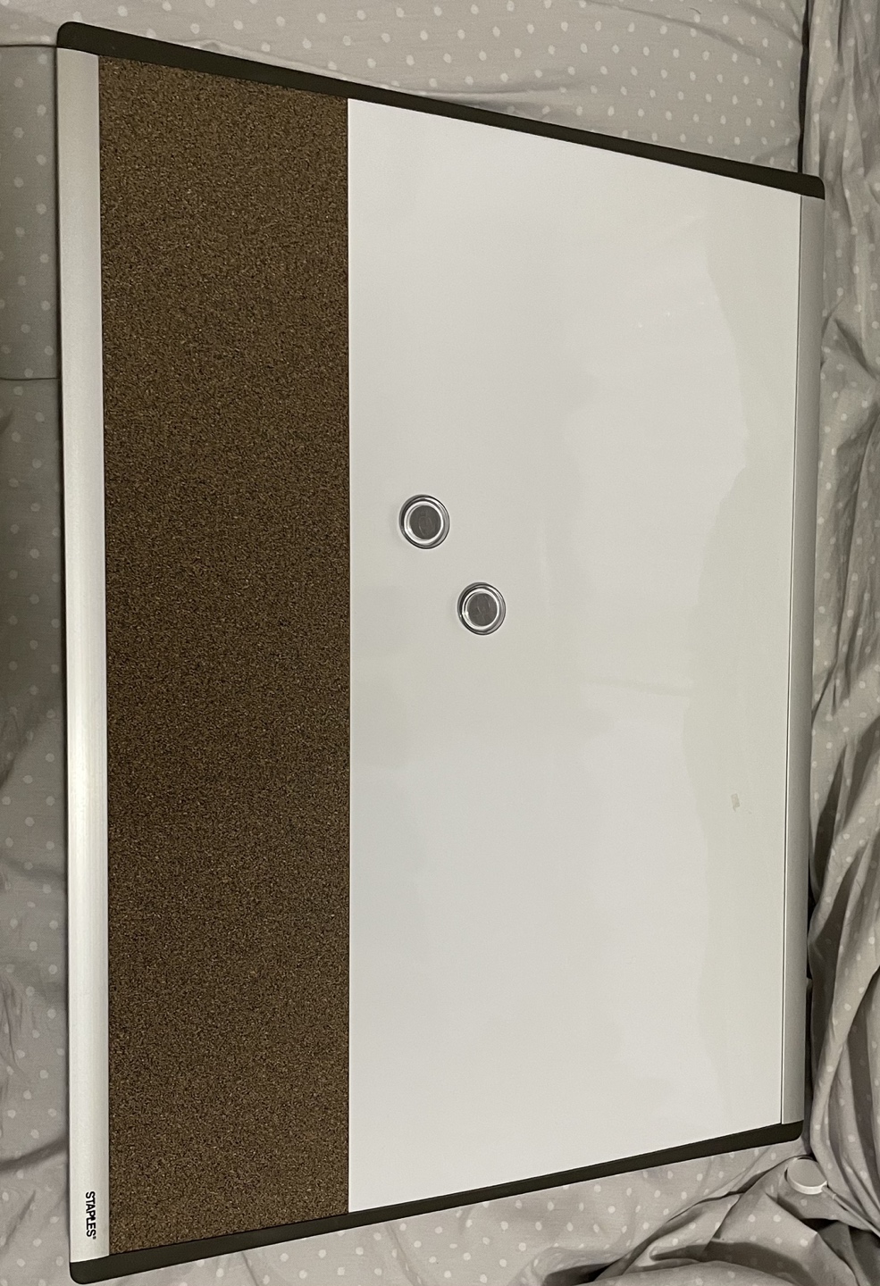 Small magnetic whiteboard with small pin board on the side - photo 3