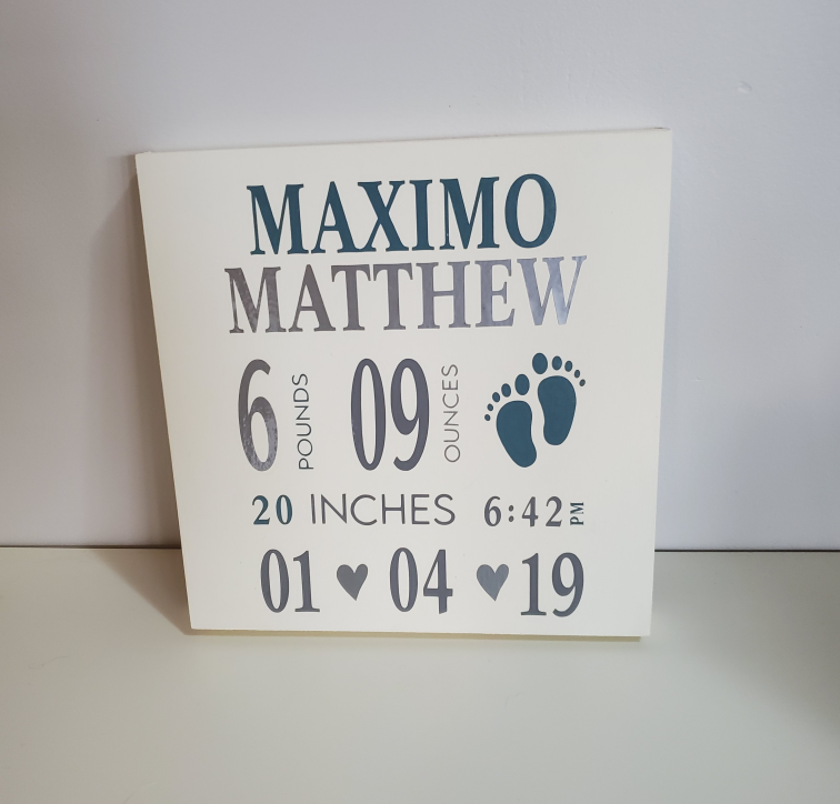 Baby Stats Wood Signs #1 - photo 2