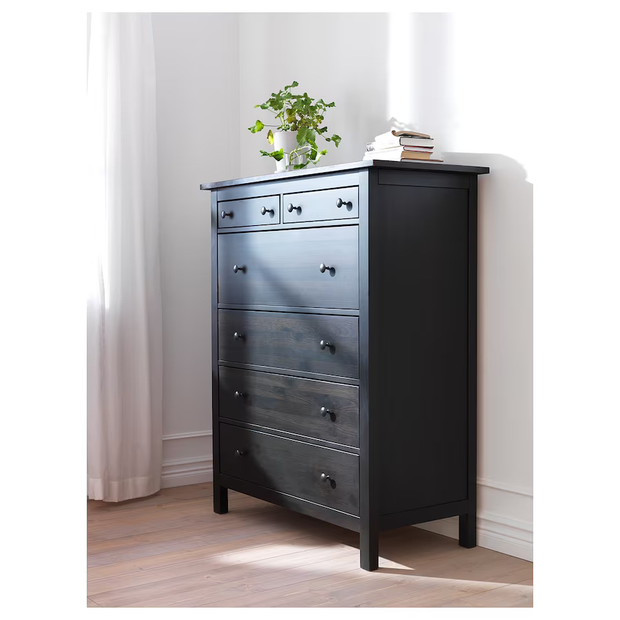 HEMNES 6-drawer dresser in black/brown - photo 2