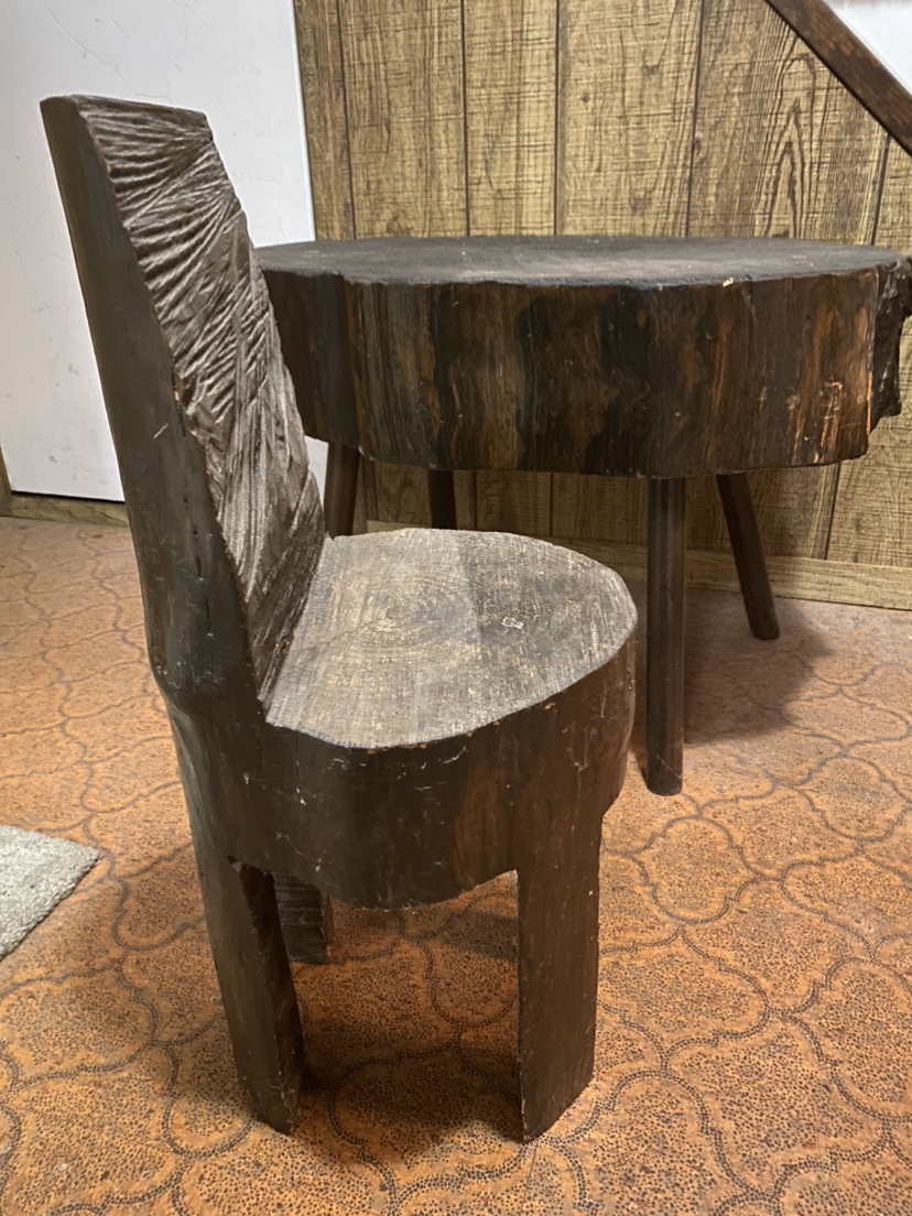 Tree slice table and chair image indicator(3)