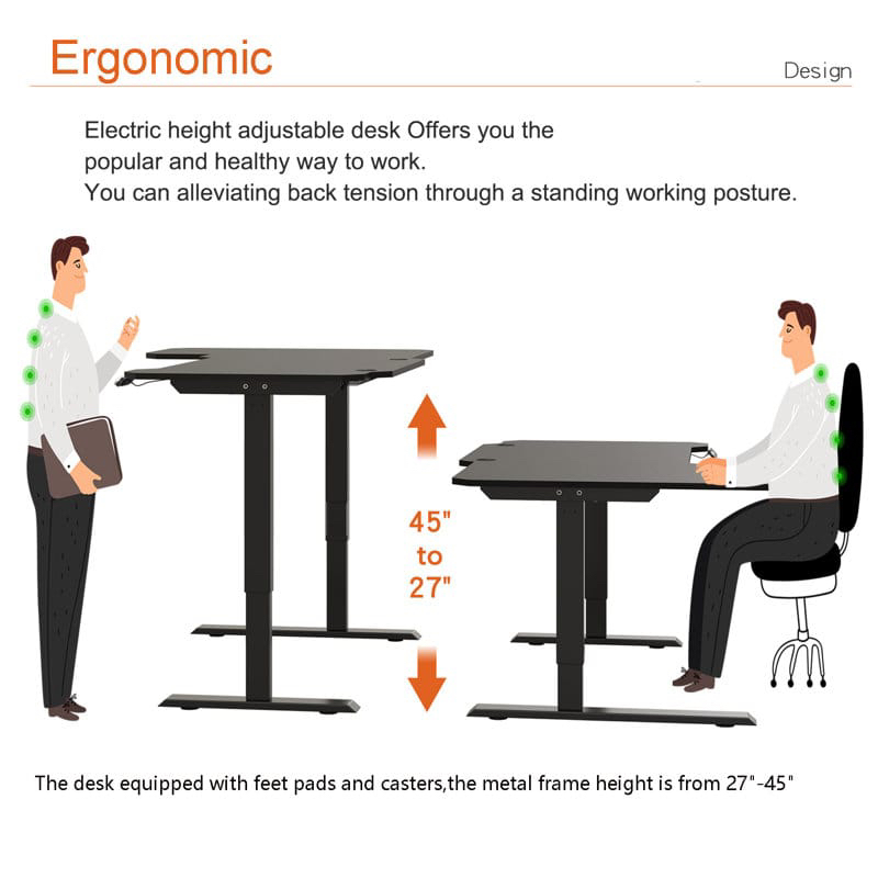 L shaped height adjustable desk - photo 2