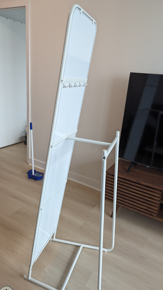 Ikea Standing Mirror with Hooks