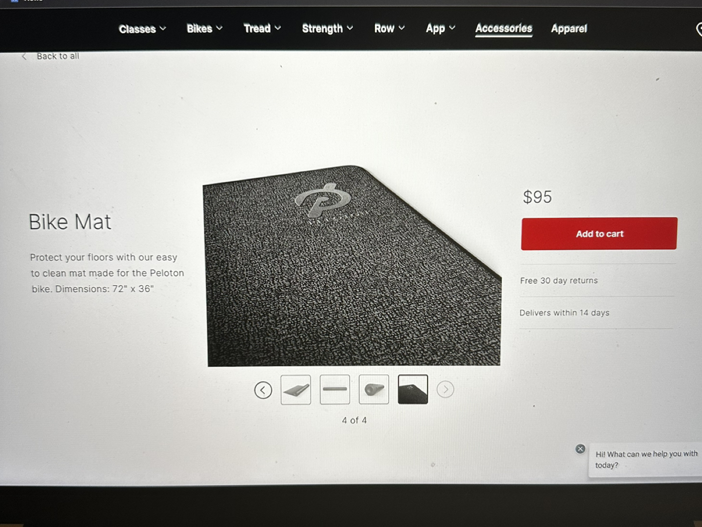 Peloton Bike/exersice Mat. - photo 2