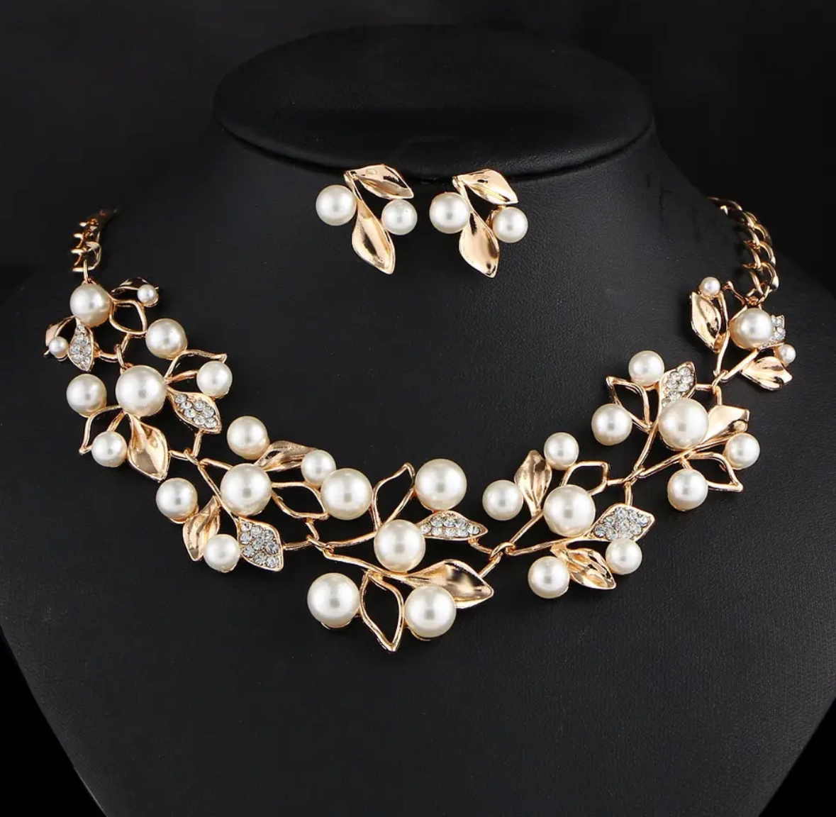 Pearl glitter jewelry set