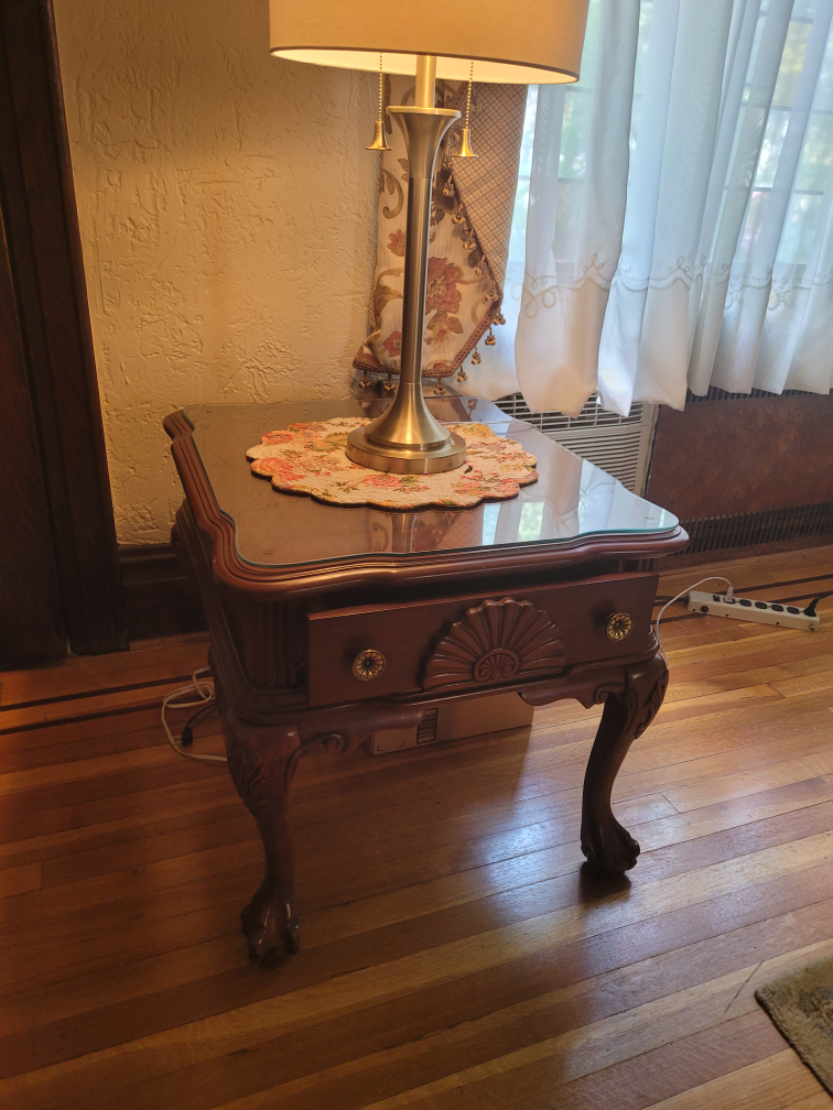 square wooden end table