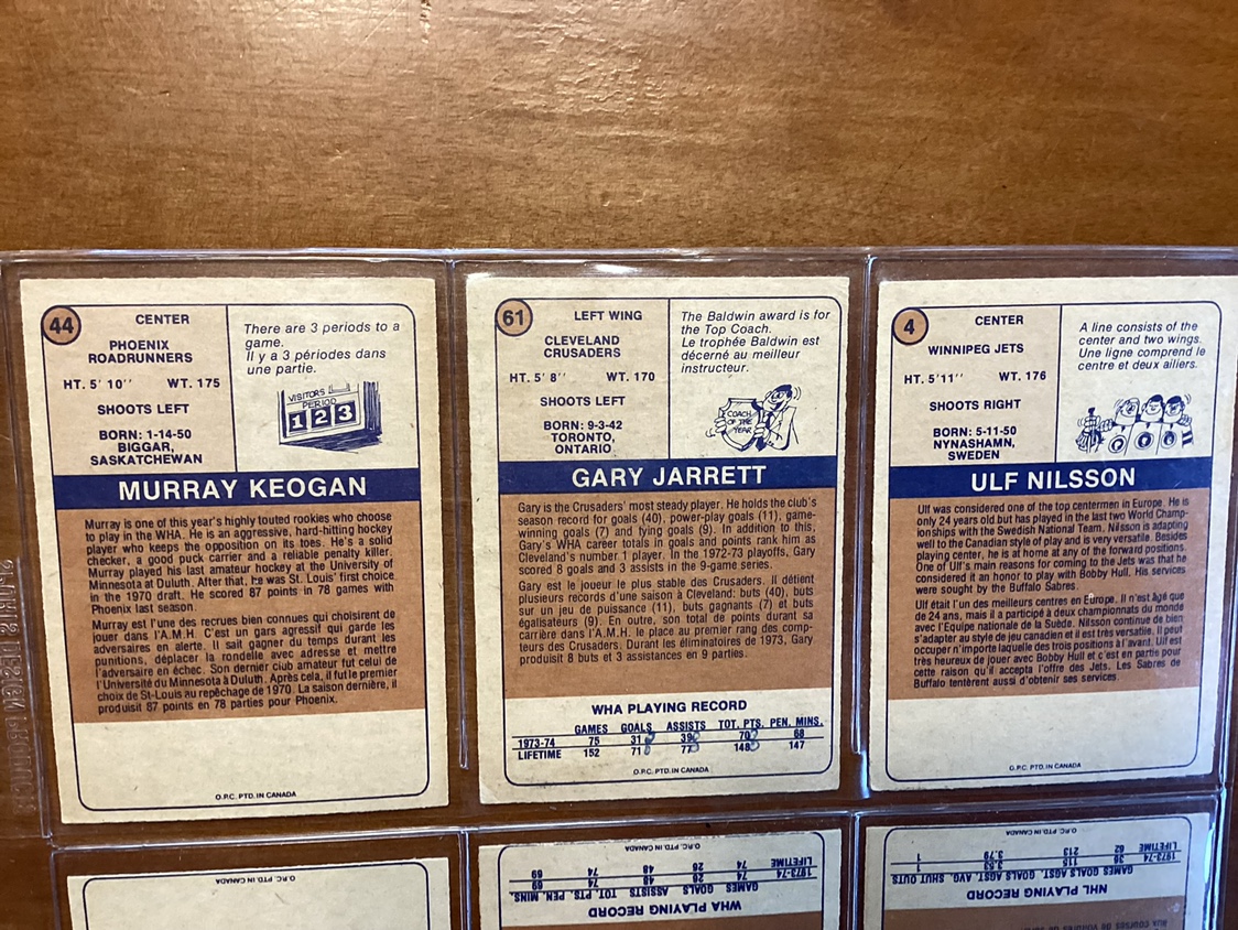 10. 1974 OPEE CHEE WHA HOCKEY CARDS image indicator(3)