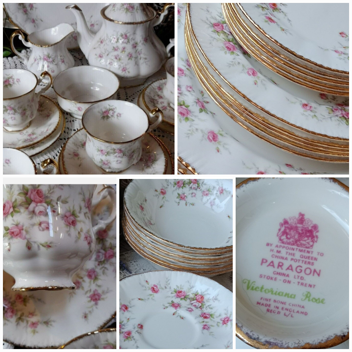 Paragon Victoriana Rose For 12 Persons Plus Tea Service,  Plus thumbnail