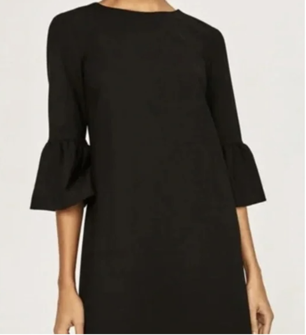 Zara black mini bell sleeve dress size M - photo 2