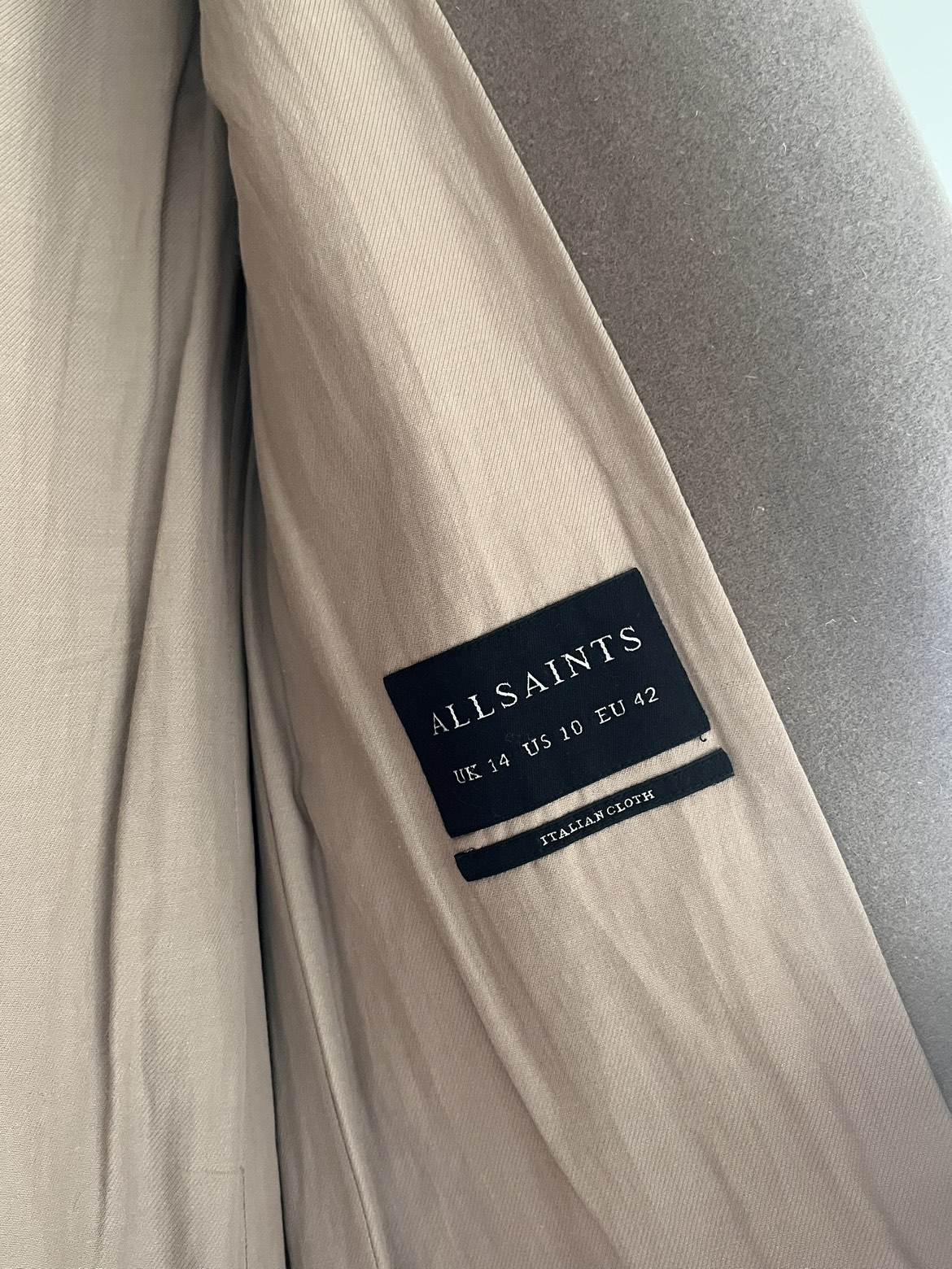 All Saints classic beige pea coat image indicator(3)