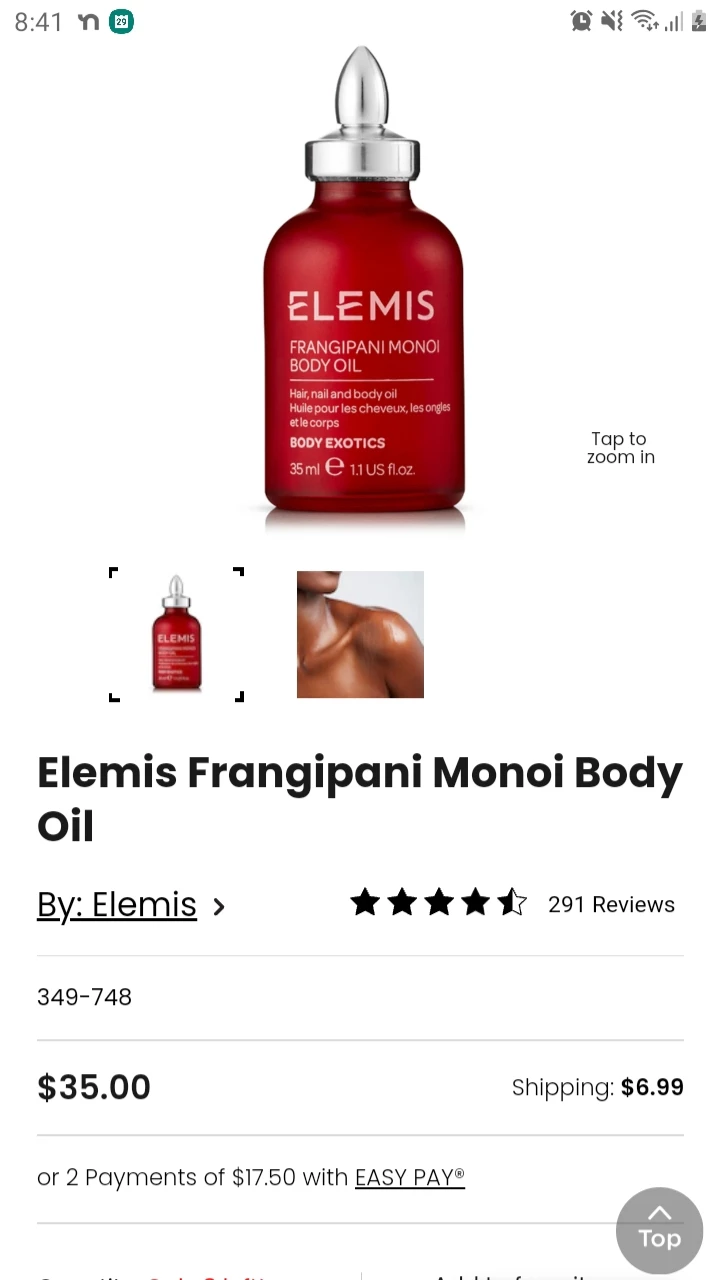 elemis frangipani monoi body oil 35ml