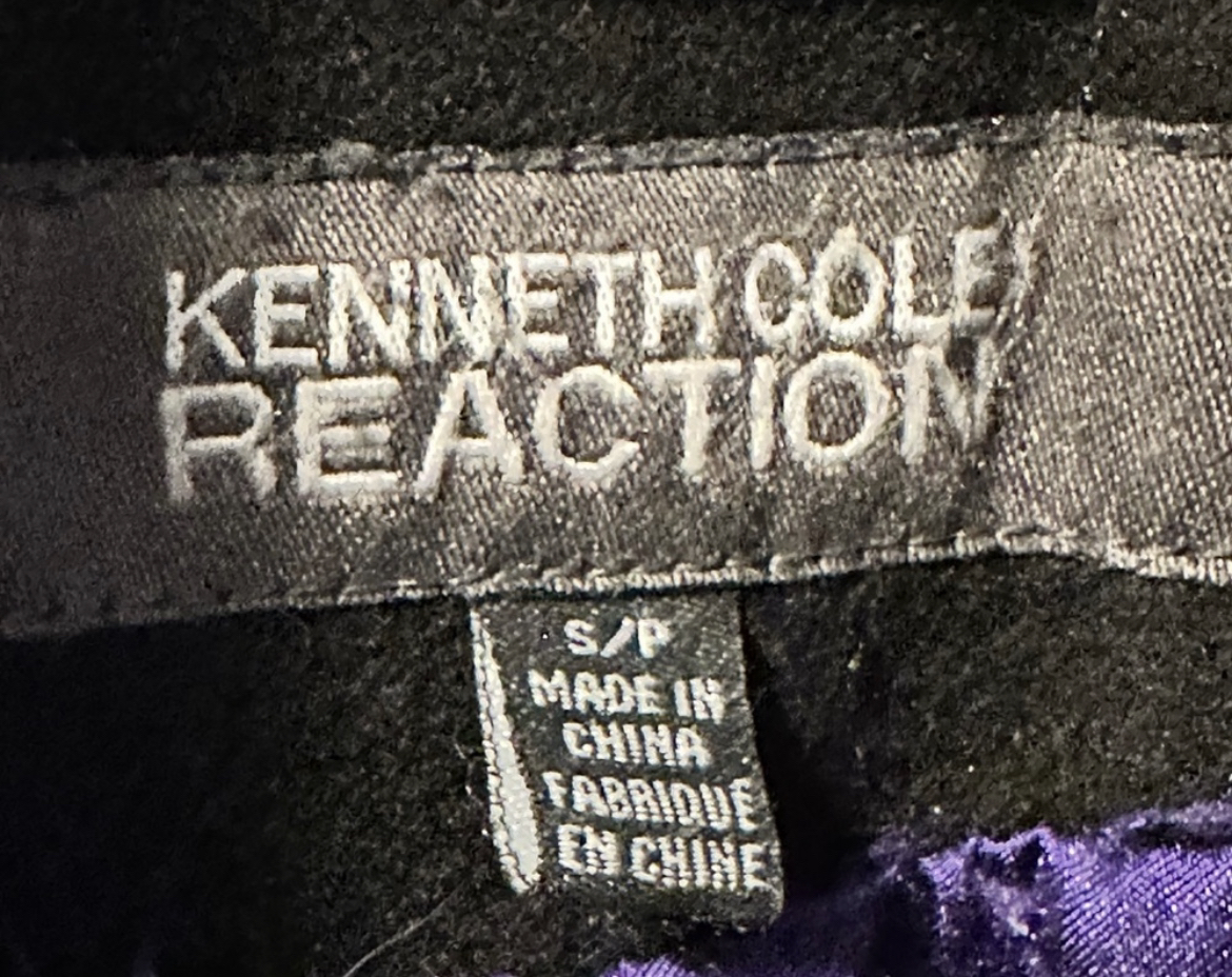 Kenneth Cole Black double breasted wool pea coat sz small image indicator(3)