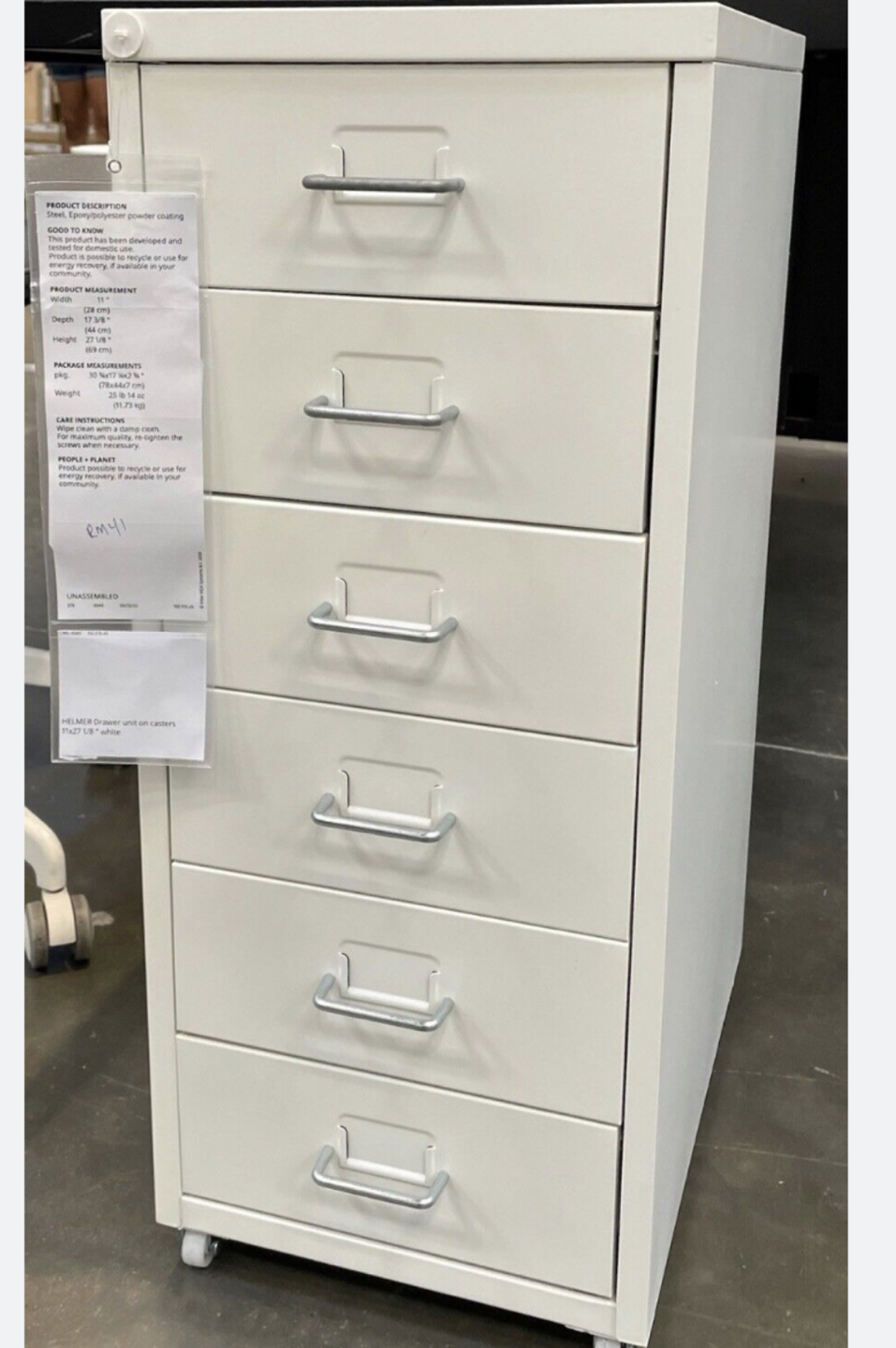 IKEA HELMER Drawer unit on casters, white,